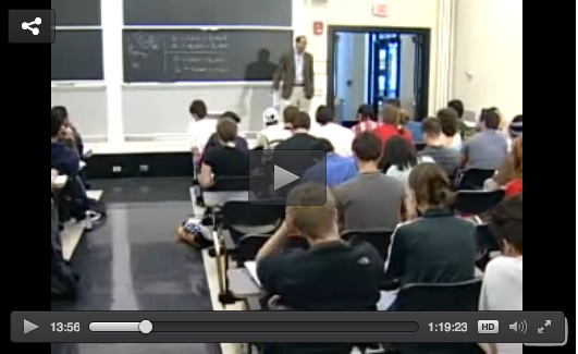 : An MIT classroom lecture recorded and made available through MIT’s OpenCourseWare. 
